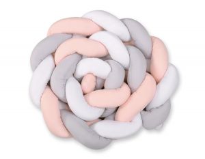 Knot bumper XXL- white-gray - powder pink